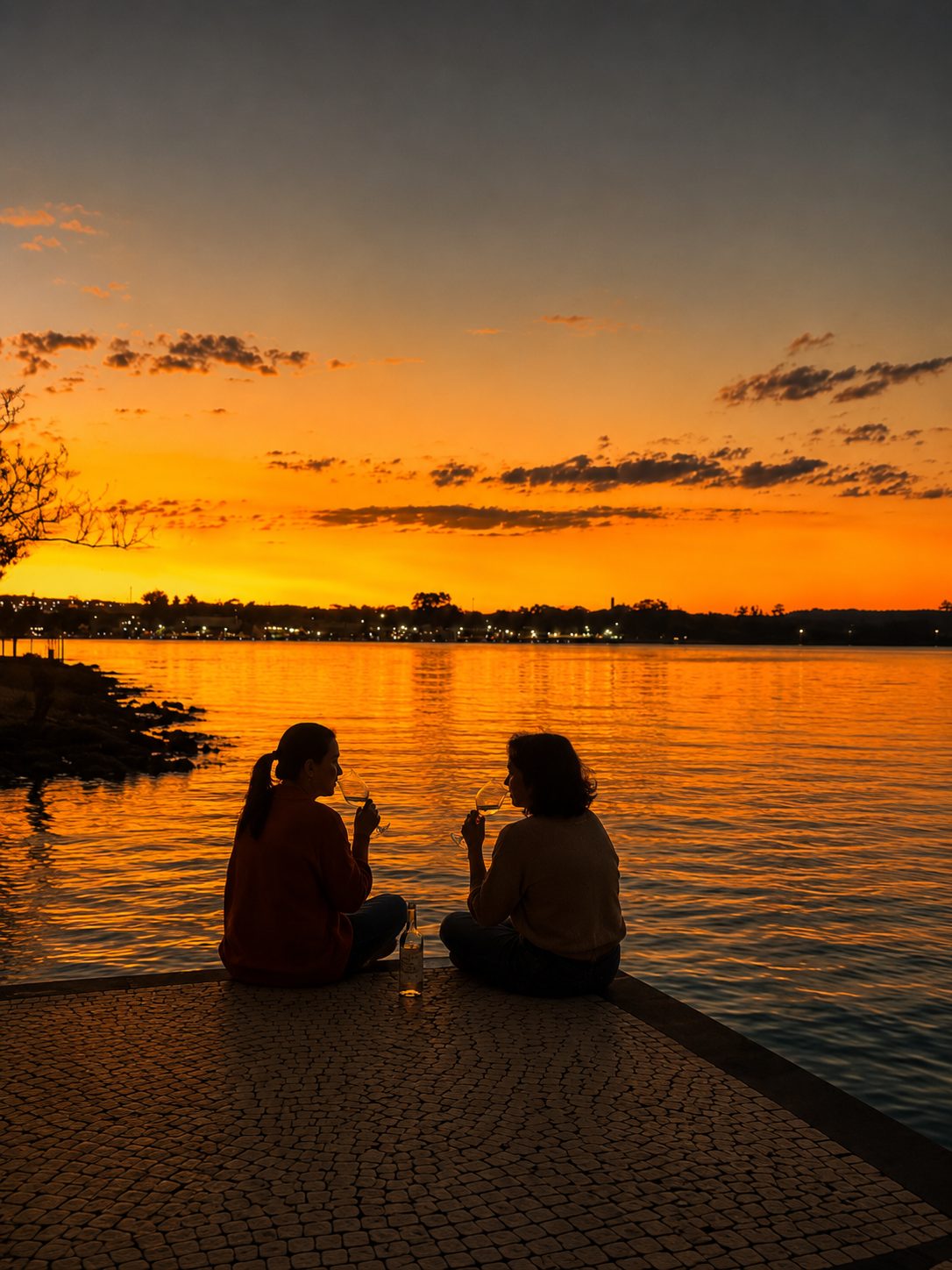 Pôr do sol sobre o Lago Paranoá em Brasília