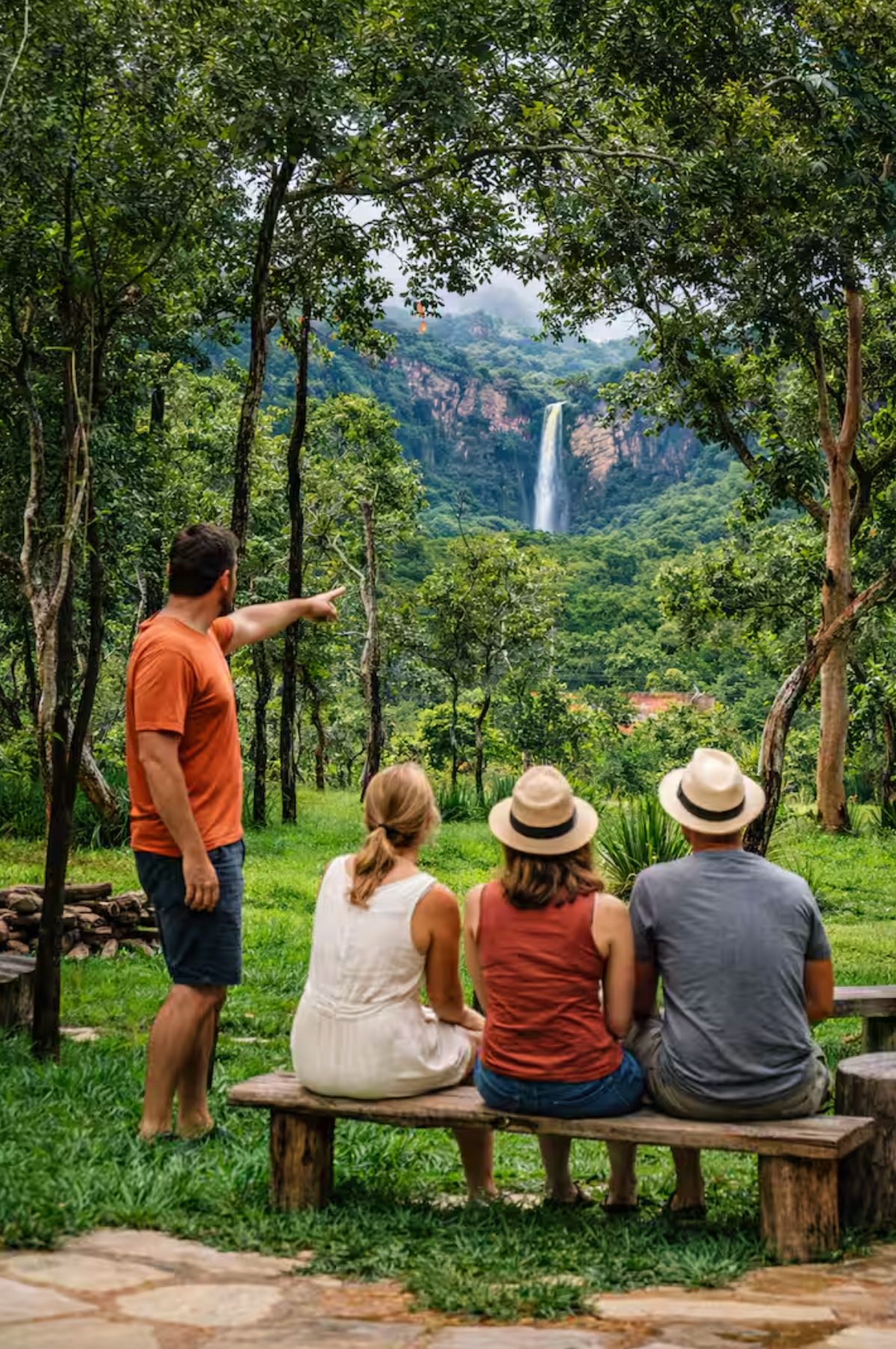 Rancho com piscina em meio ao cerrado